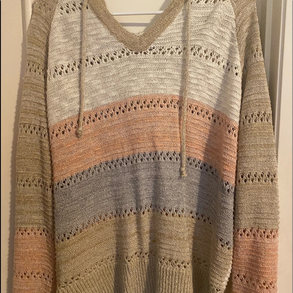 Multiple colored knit sweat shirt